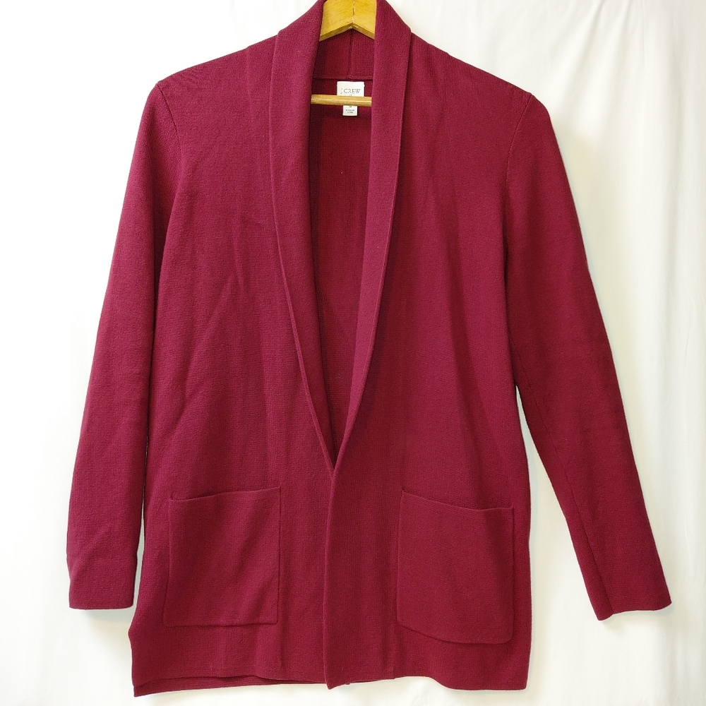 J Crew Factory Chelsea Cardigan Blazer Women's Size‎ Small Burgundy Red